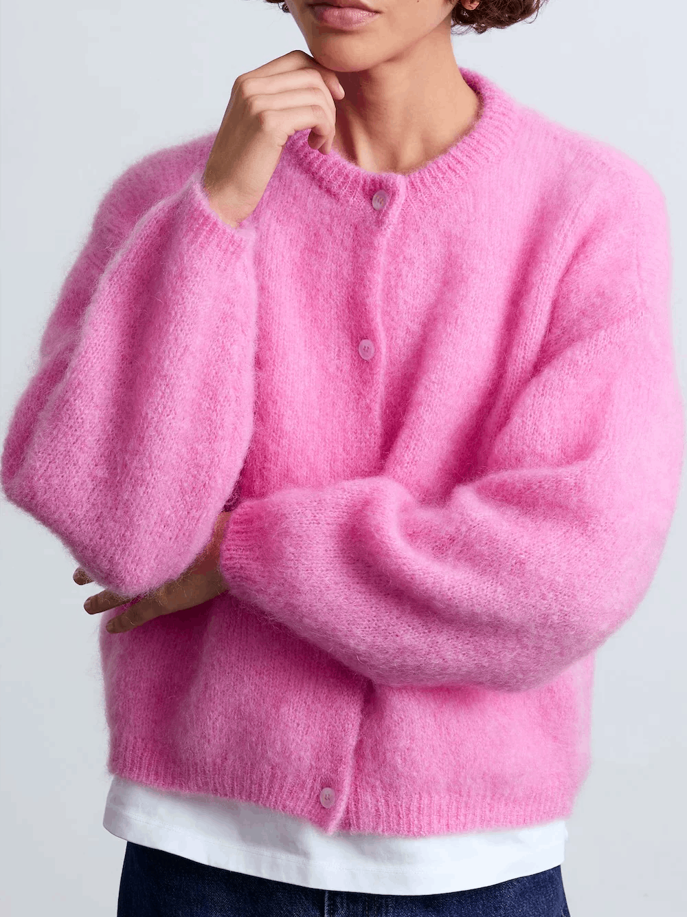 SURPRISE PARIS Olivia Mohair Cardigan - Pink