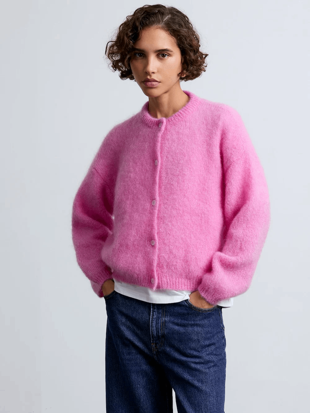 SURPRISE PARIS Olivia Mohair Cardigan - Pink