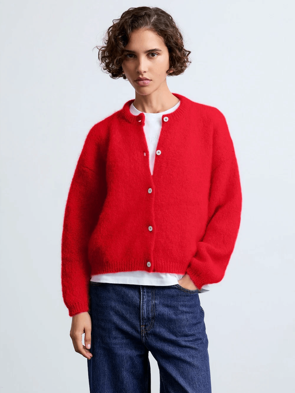 SURPRISE PARIS Olivia Mohair Cardigan - Red