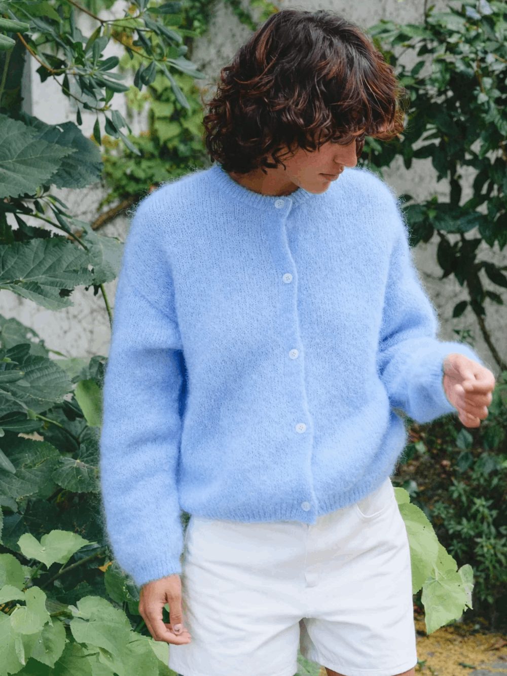 SURPRISE PARIS Olivia Mohair Cardigan - Sky Blue