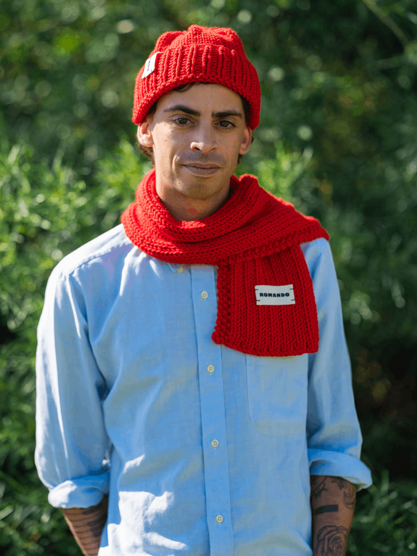 ROMANDO Merino Scarf - Amour Red