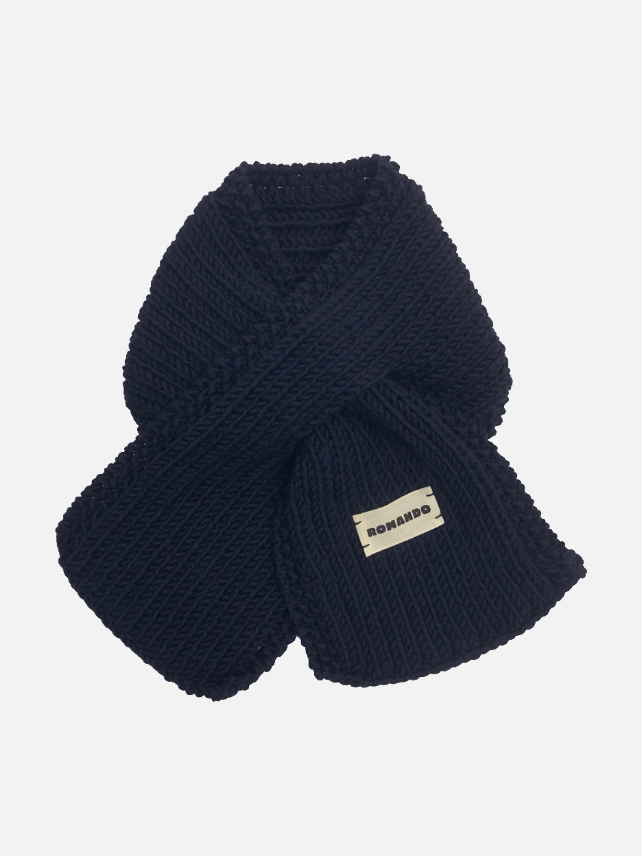 ROMANDO Merino Scarf - Navy Blue