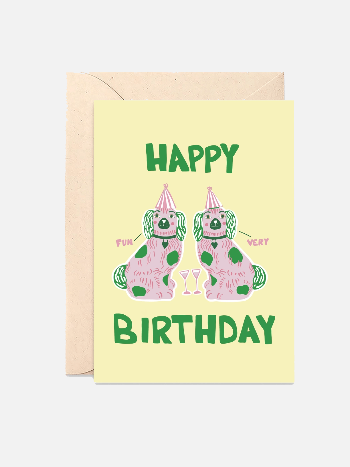 Happy Birthday Fireplace Dogs Karte