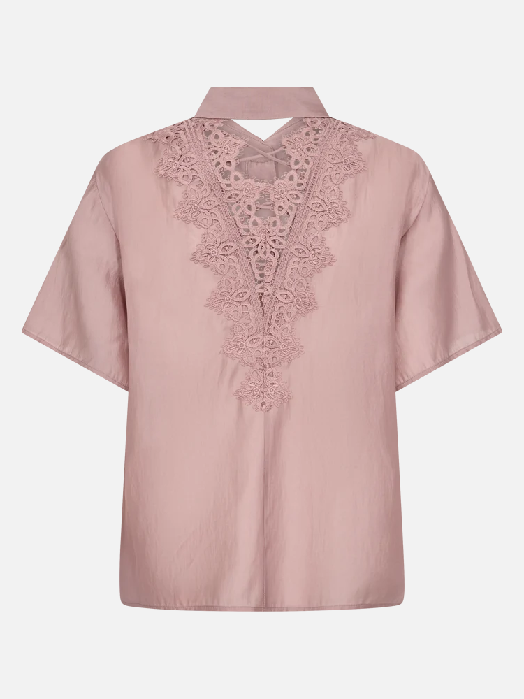 COPENHAGEN MUSE CMMolly V-Neck Short Sleeved Shirt - Woodrose