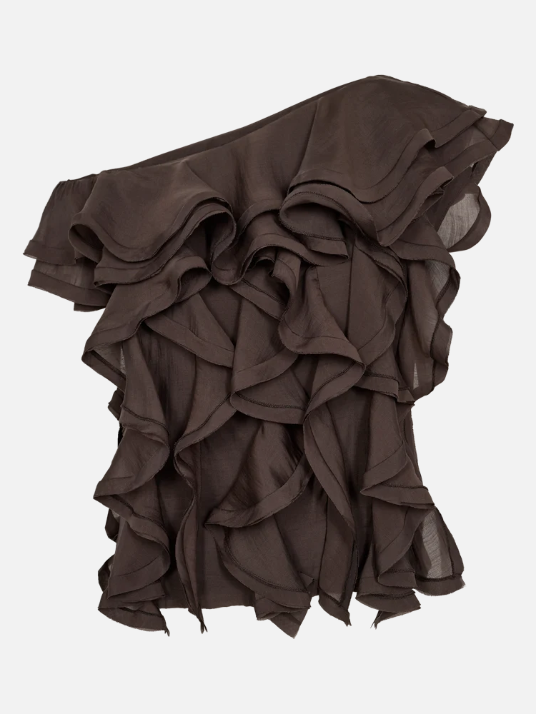 COPENHAGEN MUSE CMTilly Blouse Asymmetric - Mulch