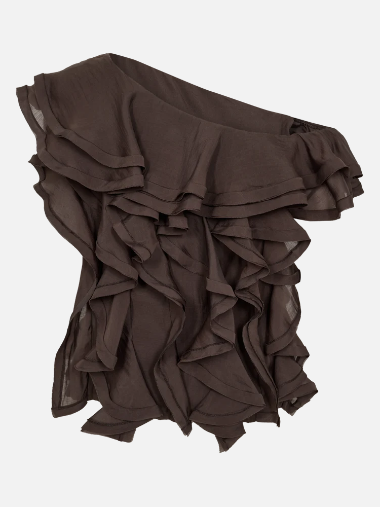 COPENHAGEN MUSE CMTilly Blouse Asymmetric - Mulch