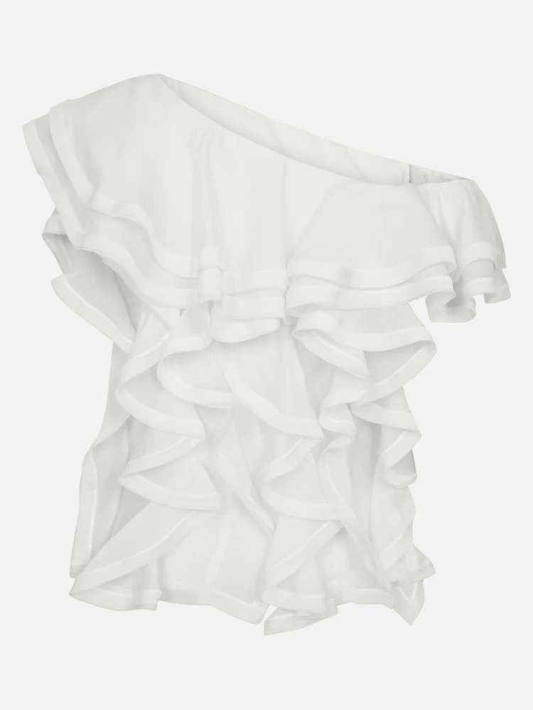 COPENHAGEN MUSE CMTilly Blouse Asymmetric - Jet Stream