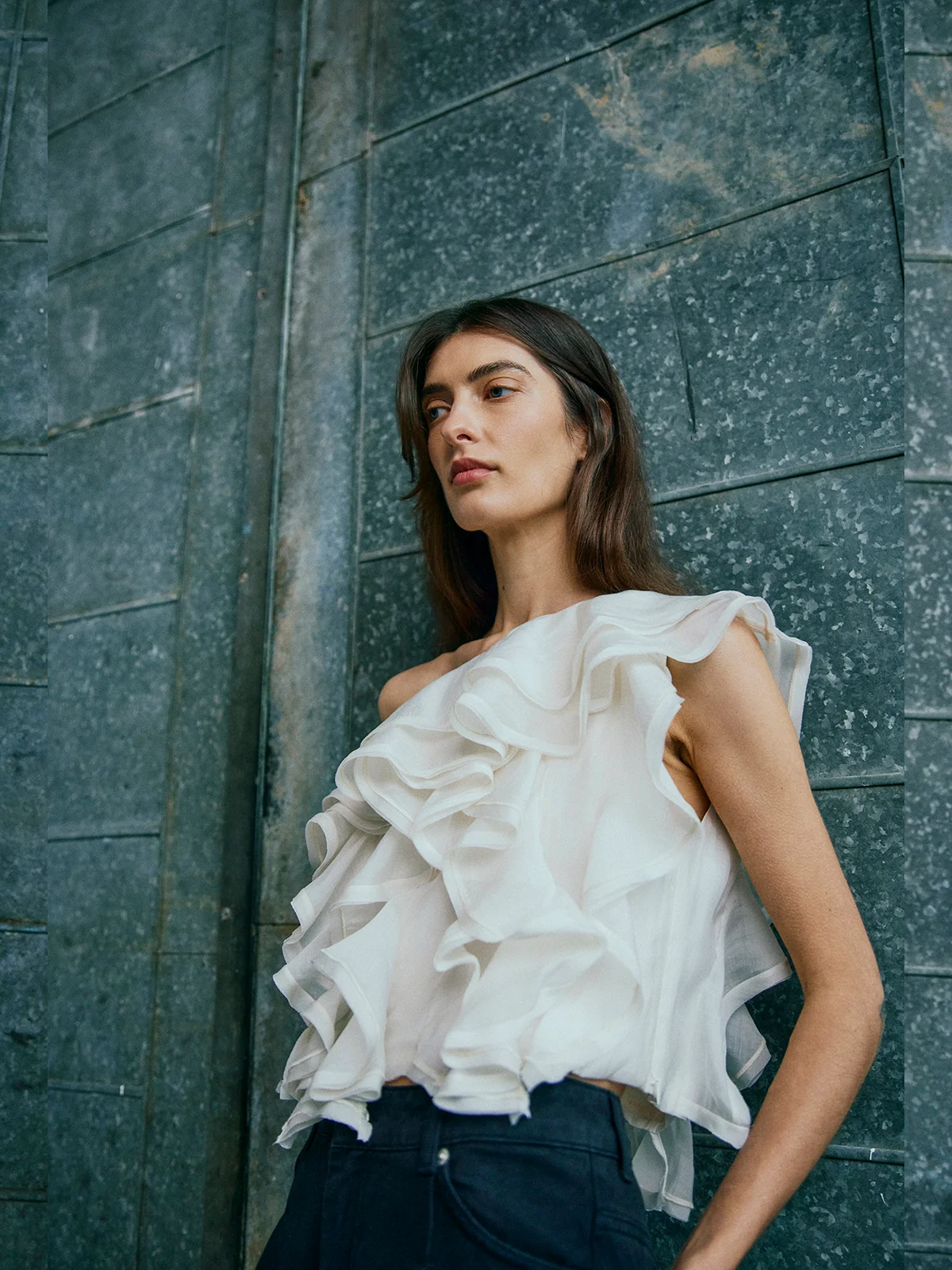 COPENHAGEN MUSE CMTilly Blouse Asymmetric - Jet Stream