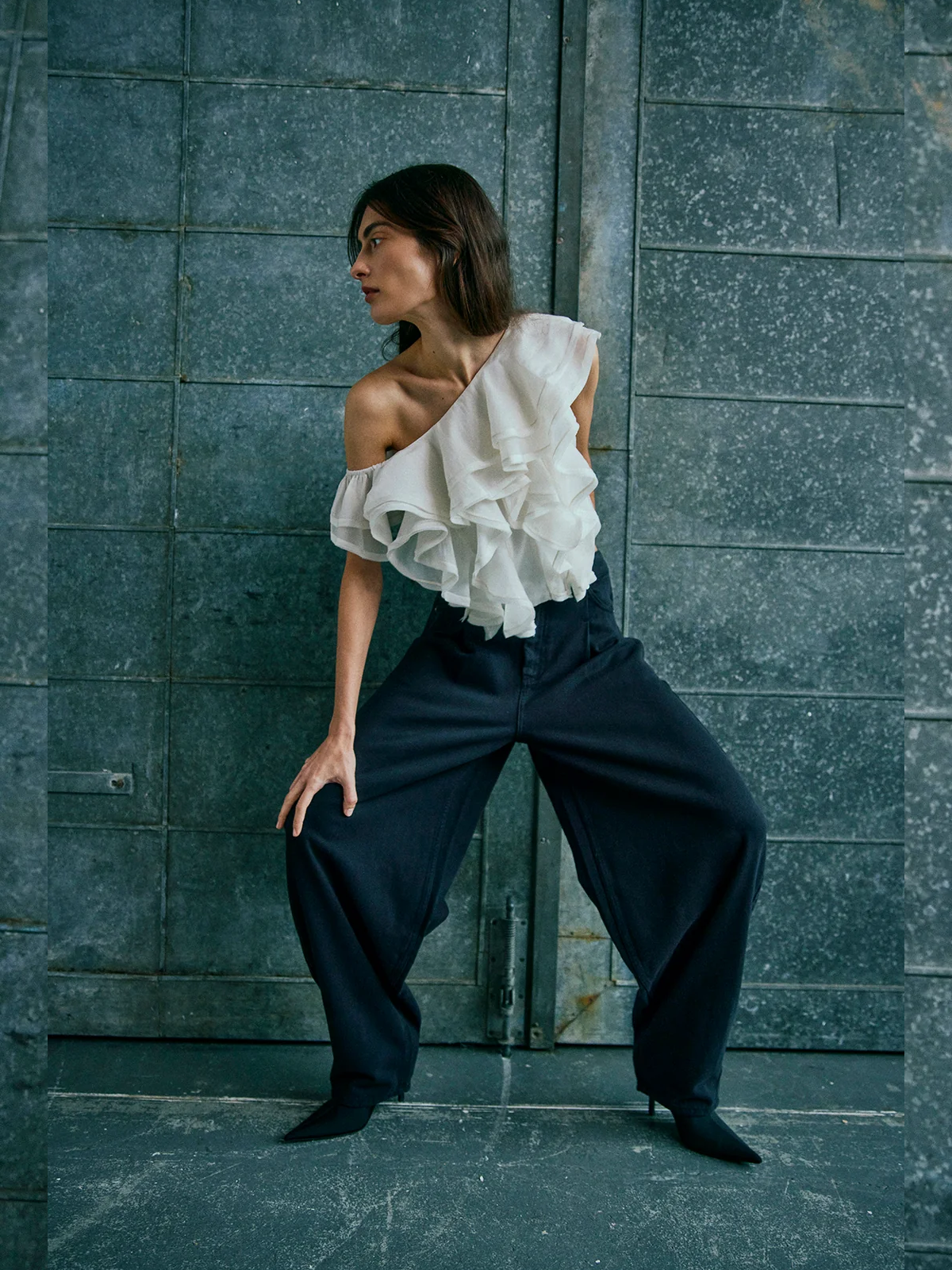 COPENHAGEN MUSE CMTilly Blouse Asymmetric - Jet Stream