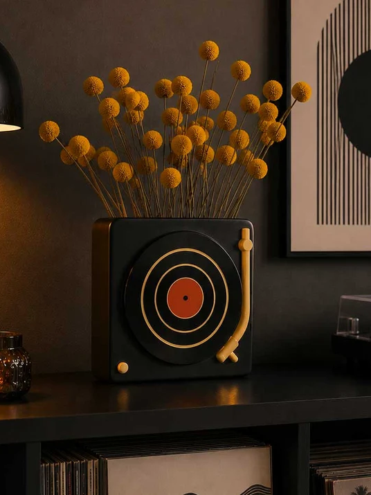Vinyl Player Vase