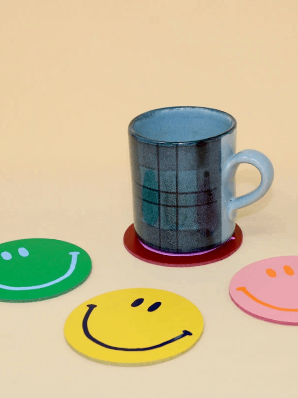 Happy Face Coasters - Set of 4