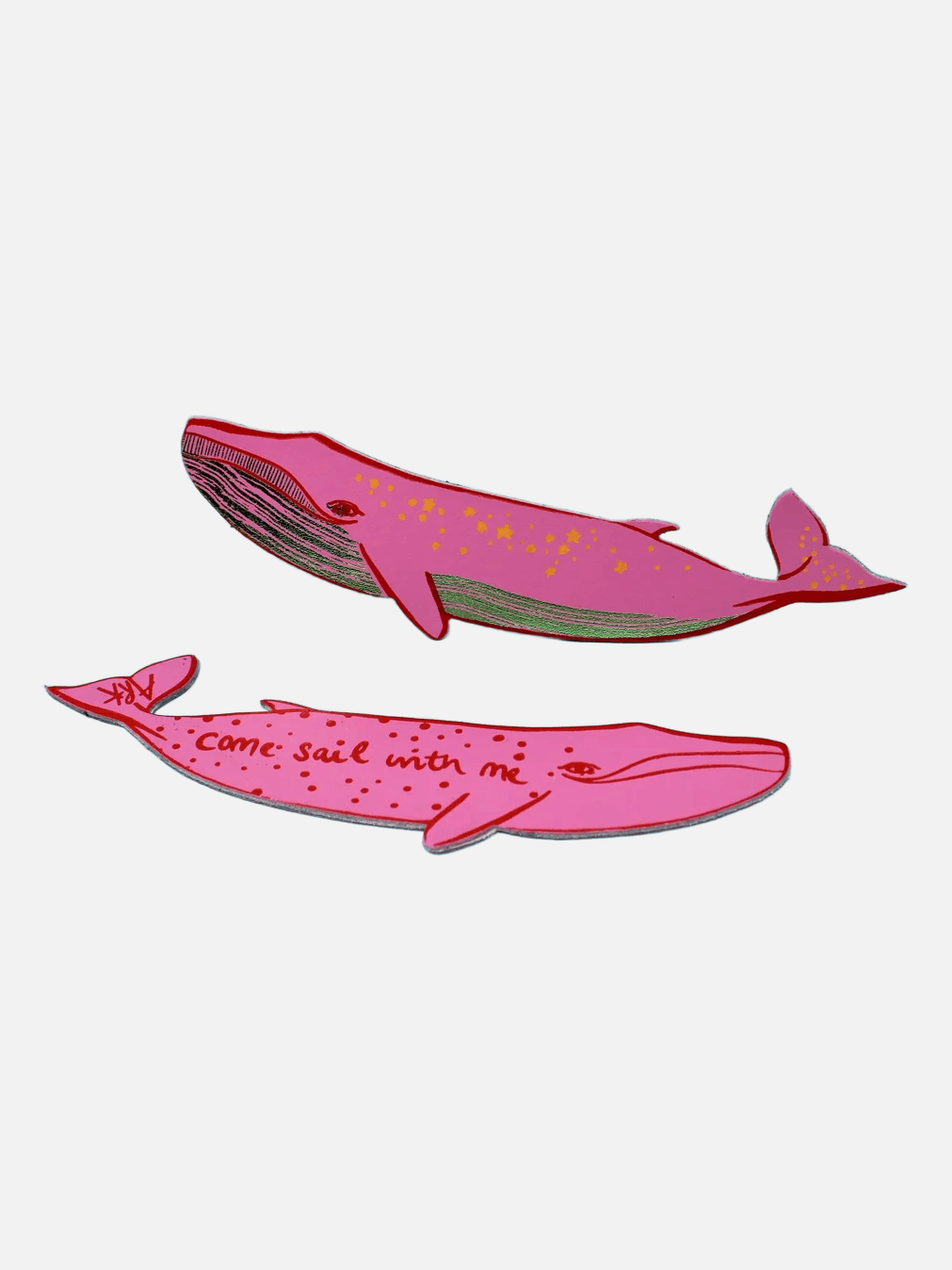 Whale Bookmark - Hot Pink