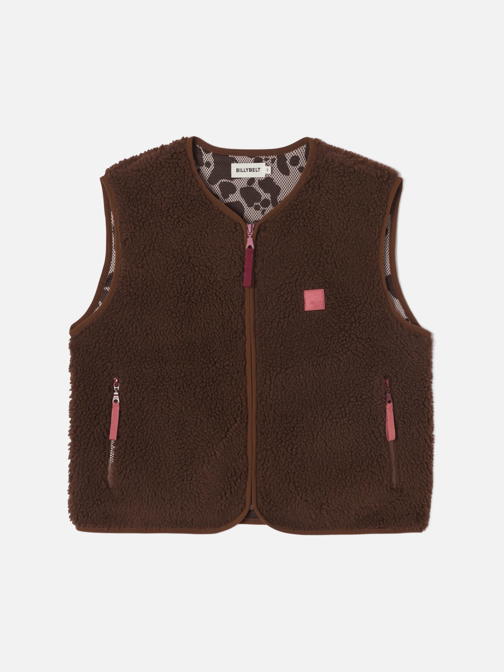 BILLYBELT Sleeveless Sherpa Zip Jacket - Brown