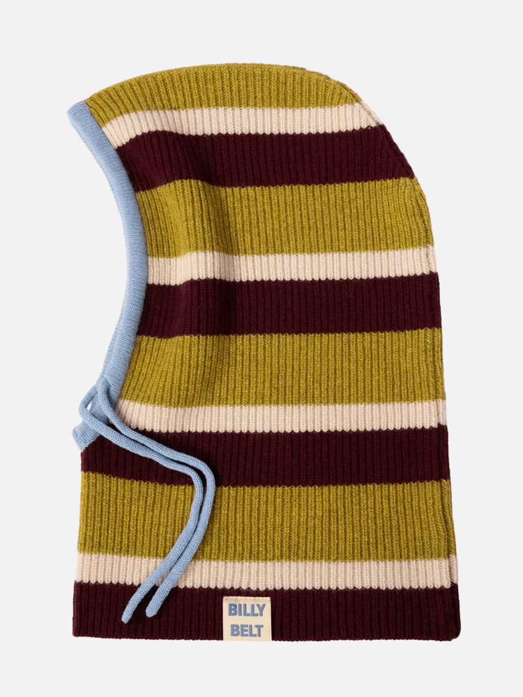 BILLYBELT Balaclava - Olive & Red Wine Stripes