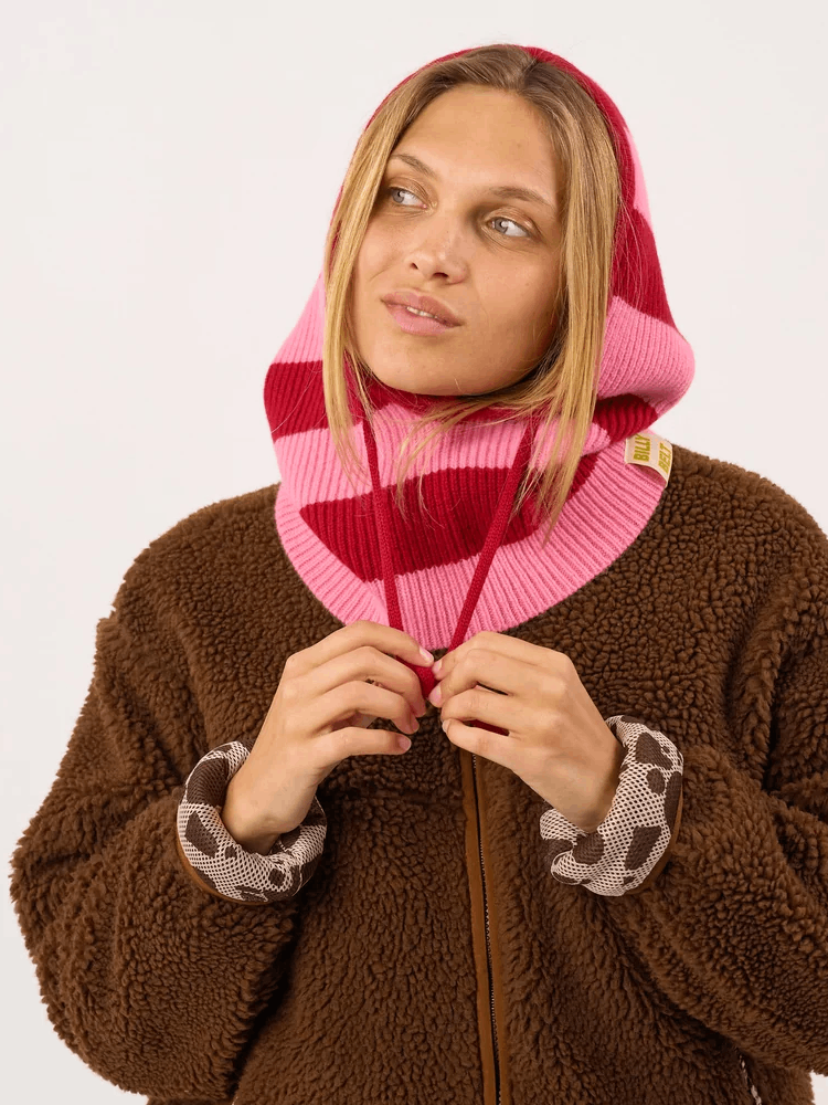 BILLYBELT Balaclava - Pink & Burgundy Stripes