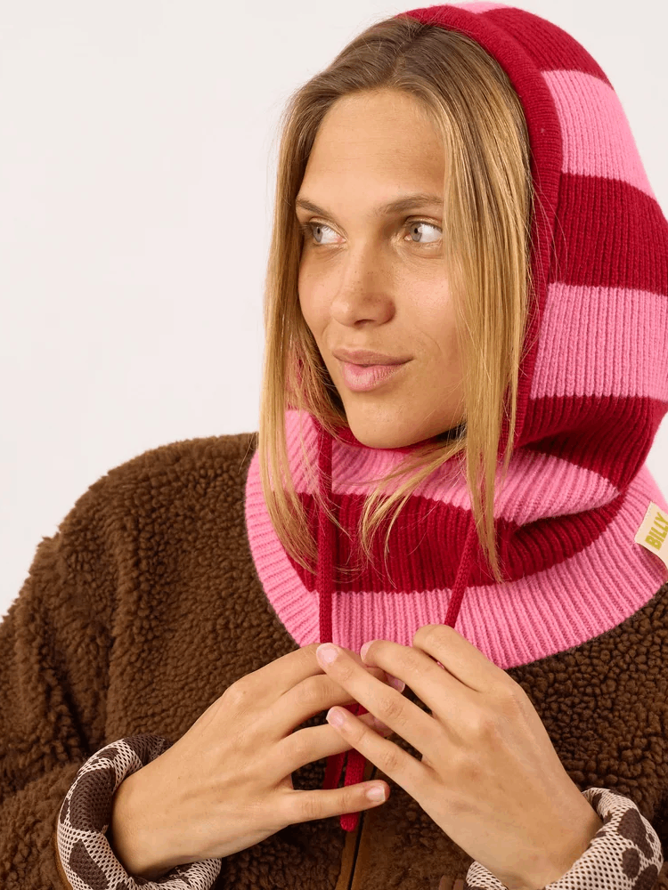 BILLYBELT Balaclava - Pink & Burgundy Stripes