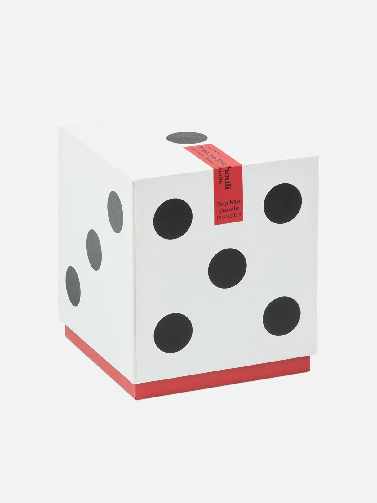 Lucky Dice Ceramic Red Wax Candle - Tobacco Patchouli 283g