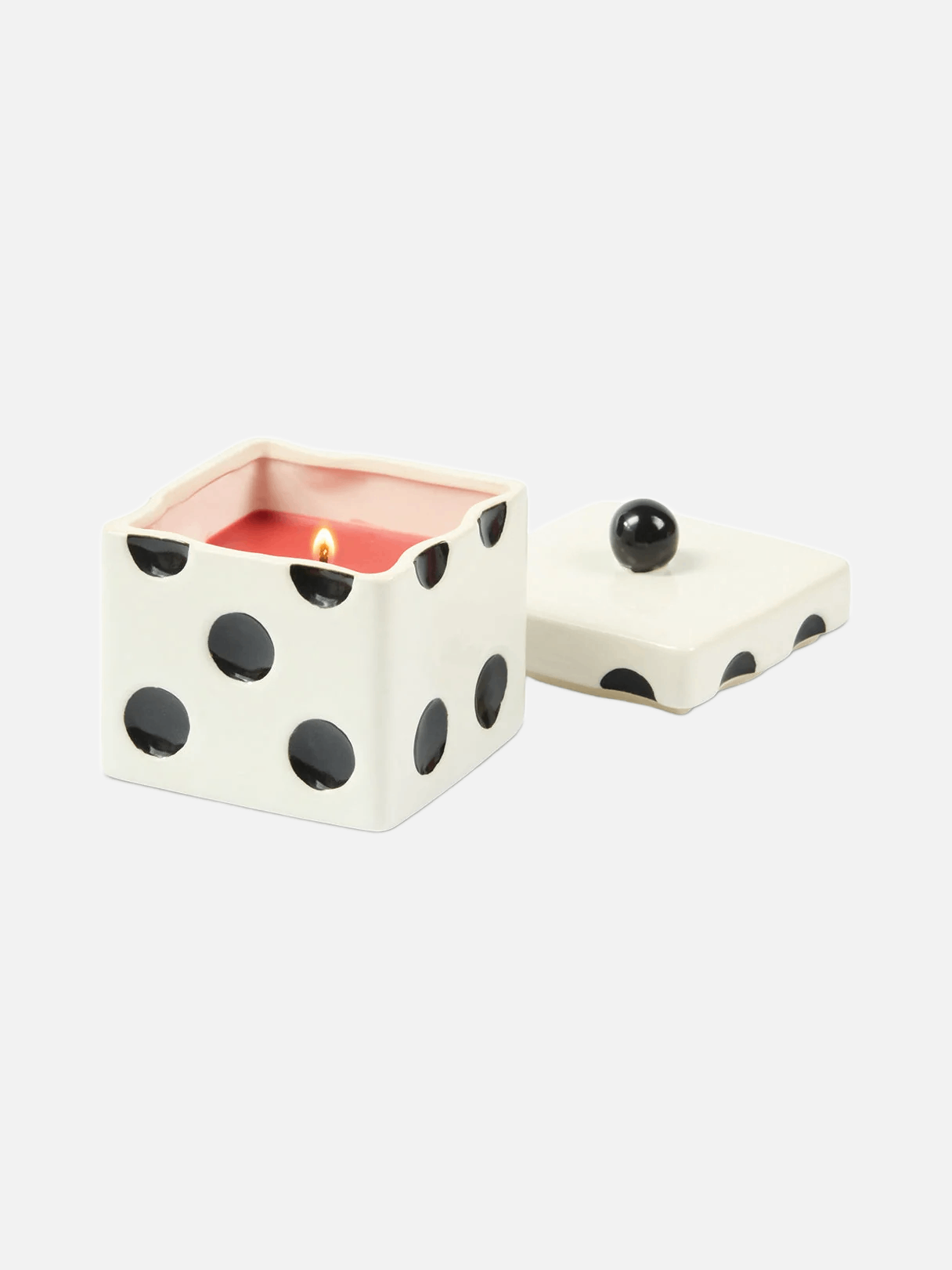 Lucky Dice Ceramic Red Wax Candle - Tobacco Patchouli 283g