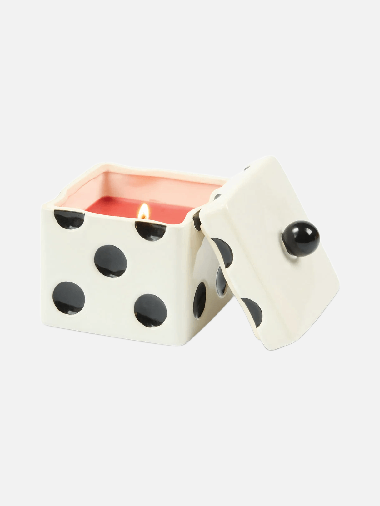 Lucky Dice Ceramic Red Wax Candle - Tobacco Patchouli 283g