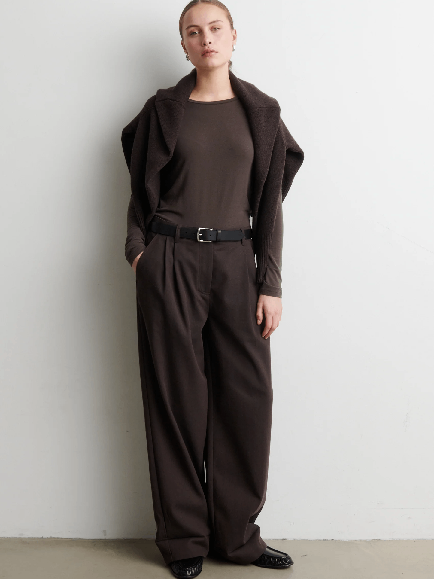 SECOND FEMALE Matima O-Neck Tee - Dark Brown
