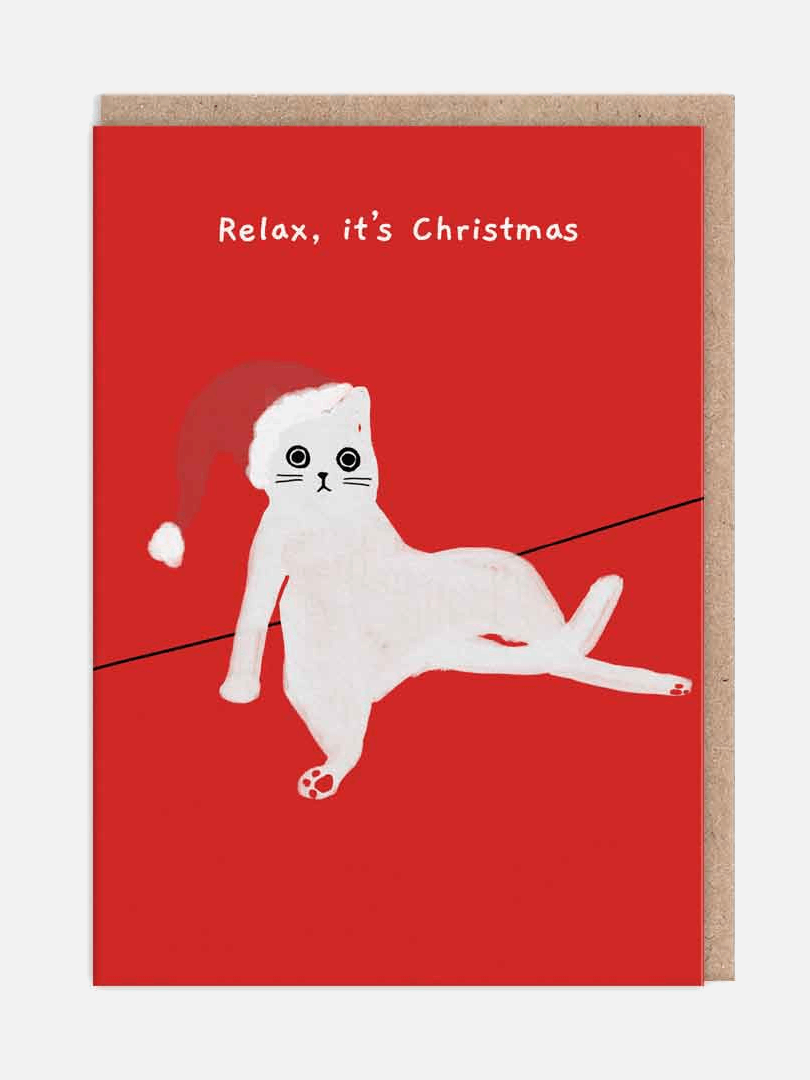 Relax It's Christmas Cat Karte