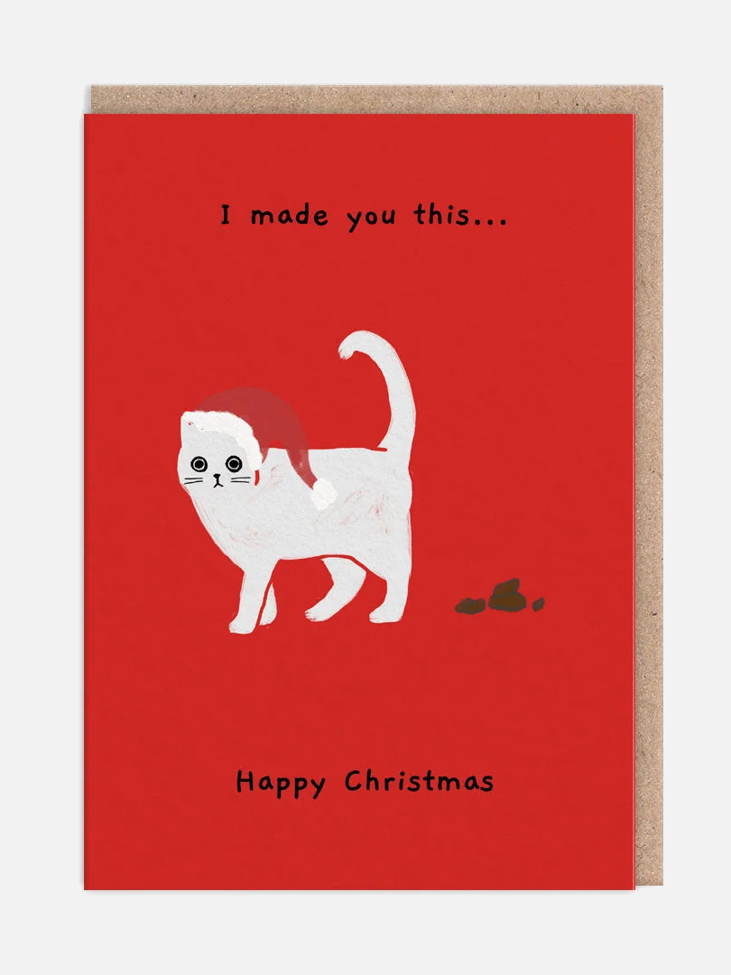 I Made You This Christmas Cat Karte