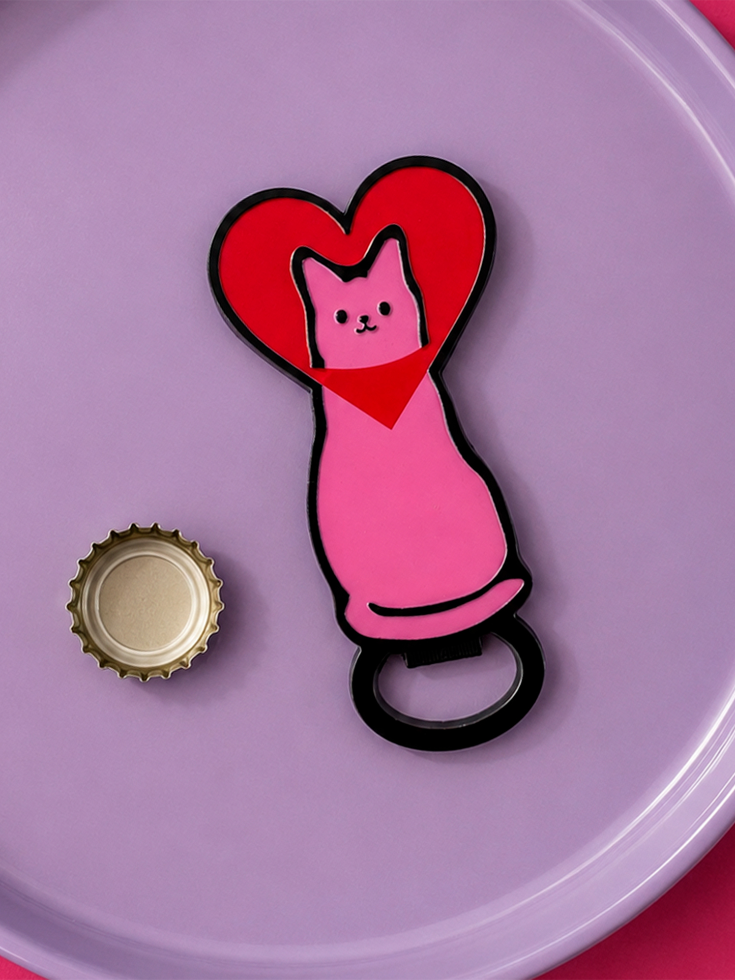 Magnetic Bottle Opener Loving Cat