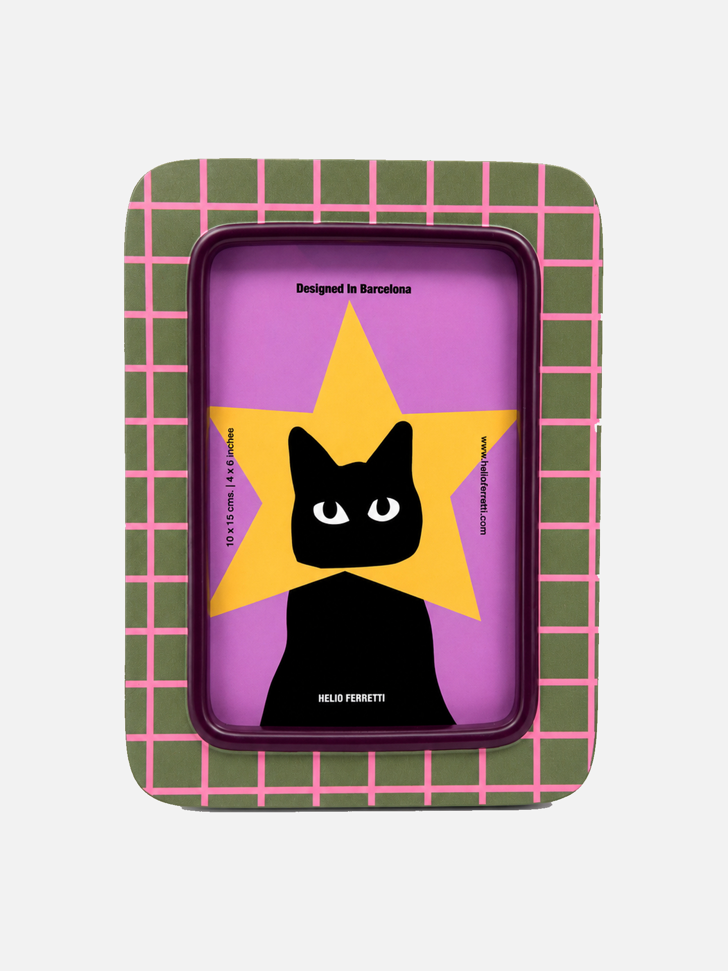 Striped Superstar Cat Photo Frame