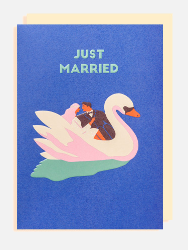 Just Married Swan Karte