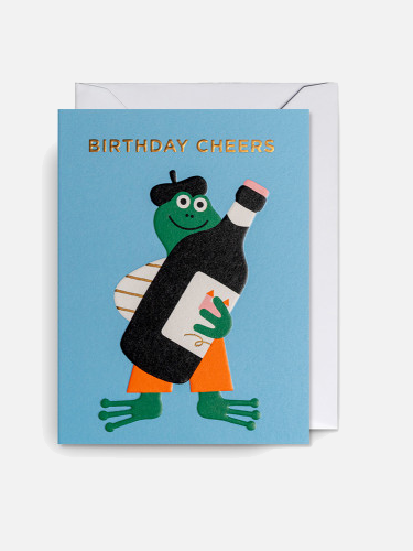 Birthday Cheers Frog Mini Karte