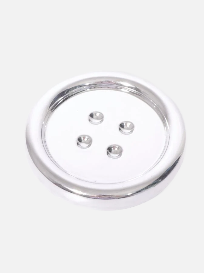 Chrome Button Trinket Tray