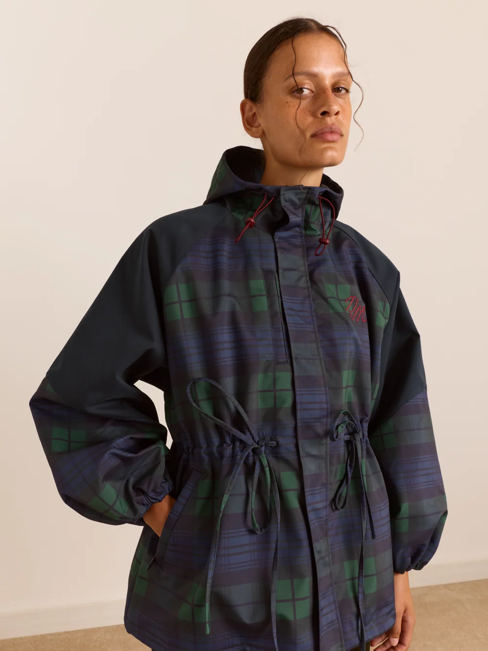 DAMSON MADDER Liu Raincoat - Navy Check