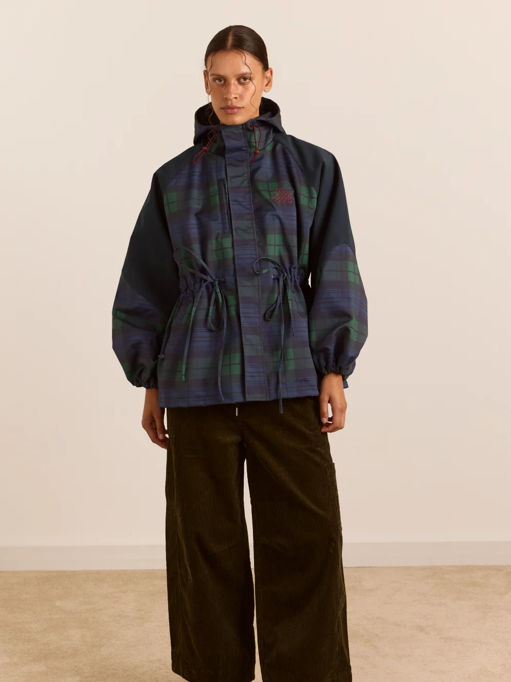 DAMSON MADDER Liu Raincoat - Navy Check