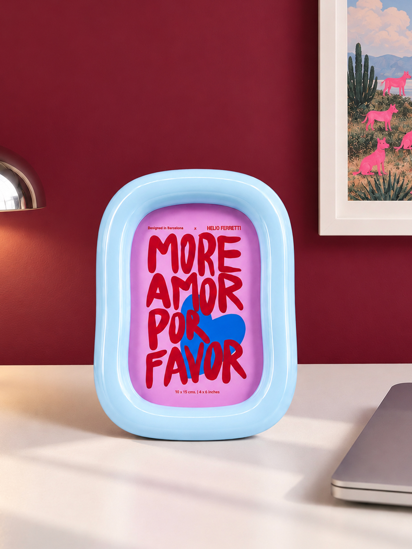 Light Blue More Amor Photo Frame