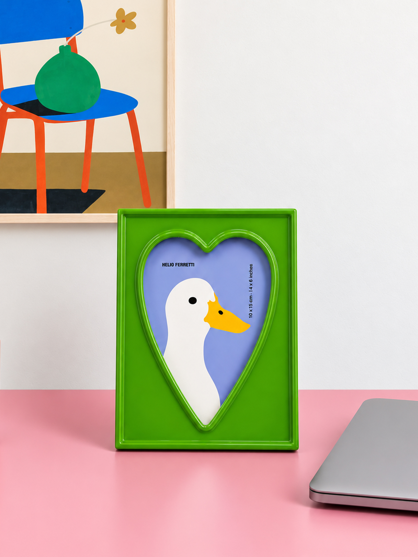 Green Heart Duck Photo Frame