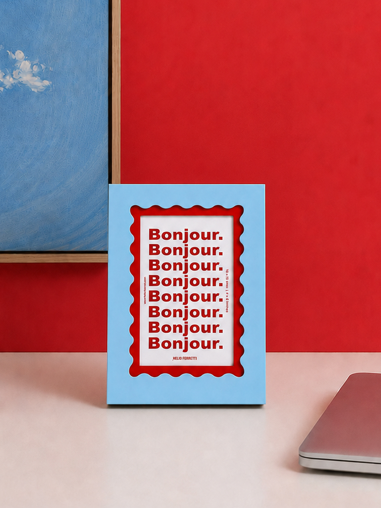 Light Blue Bicolor Waves Photo Frame