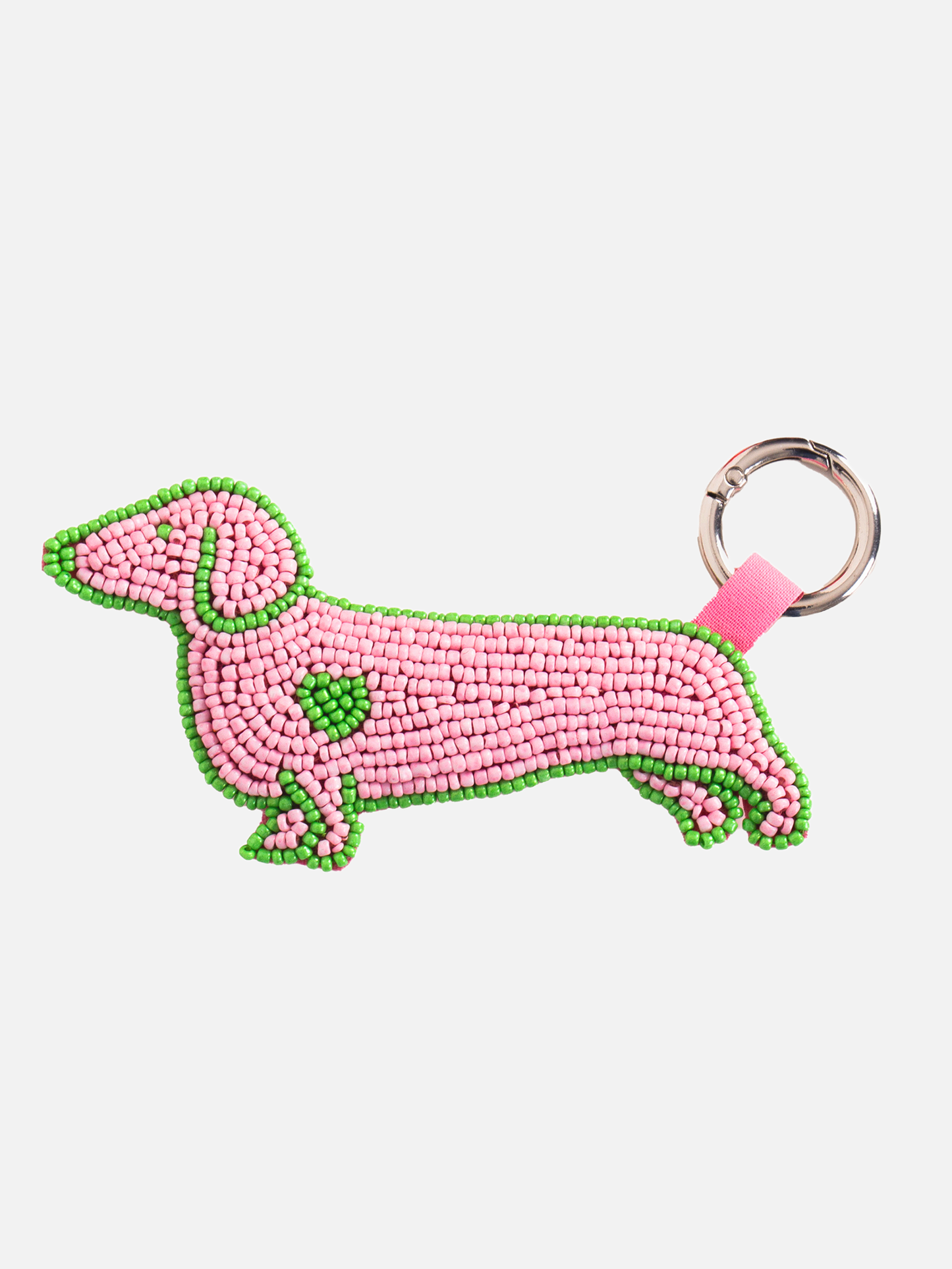 Pink Dachshund Keychain