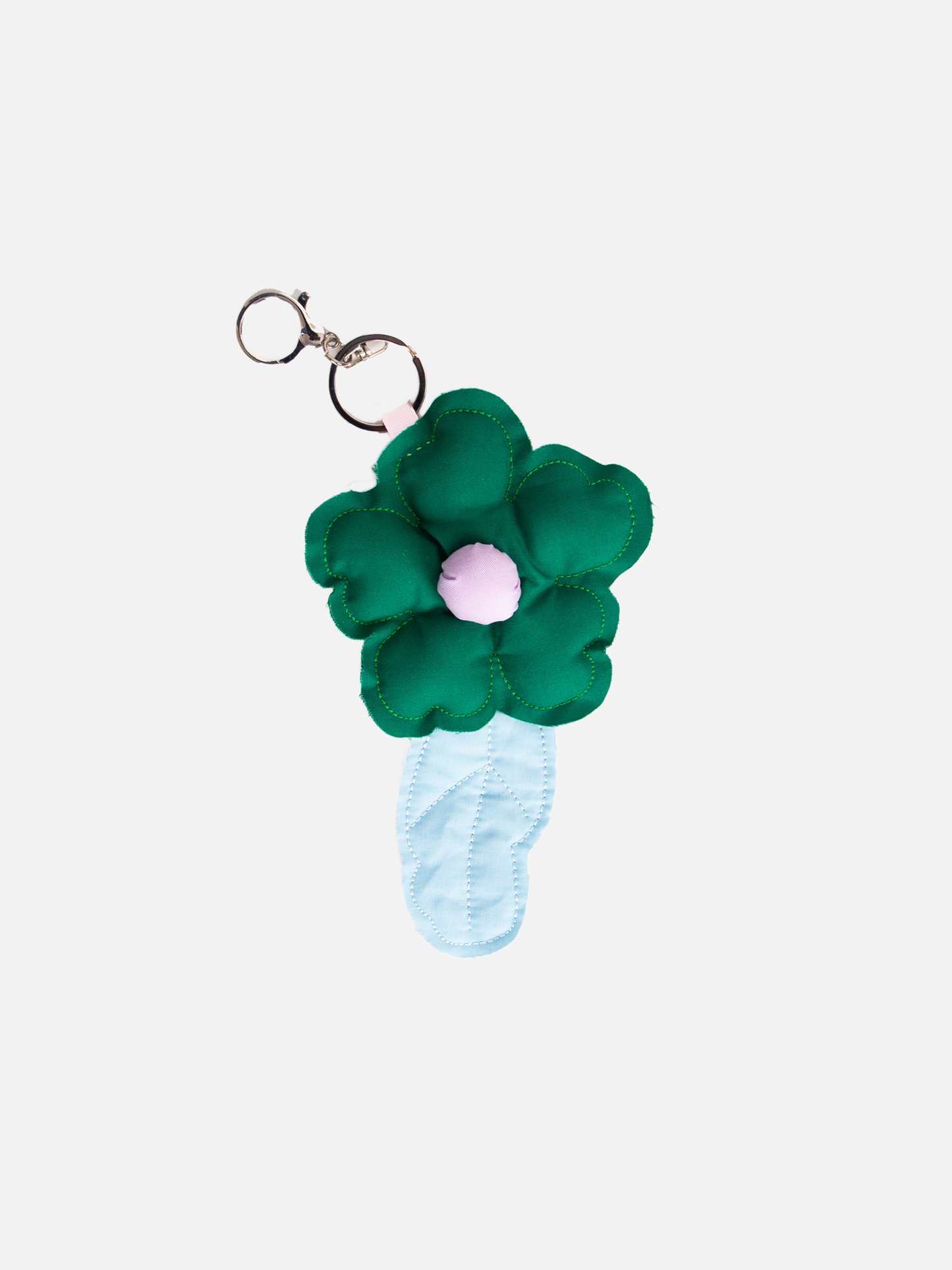 Green Puffy Flower Keychain