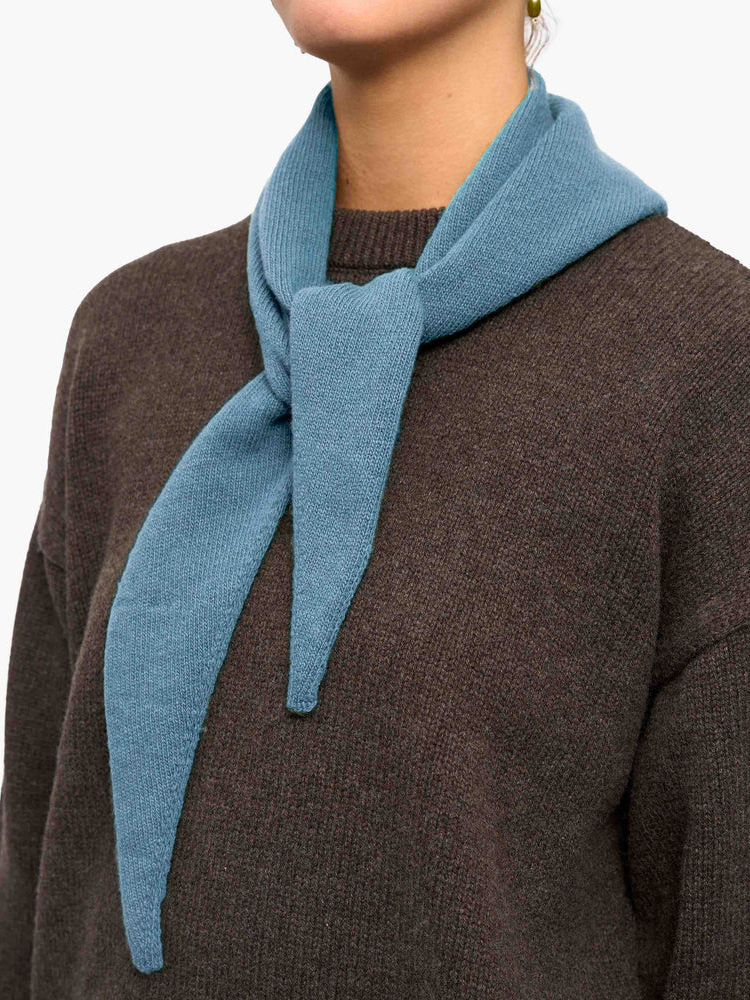 COLORFUL STANDARD Merino Wool Triangle Scarf - Seaside Blue