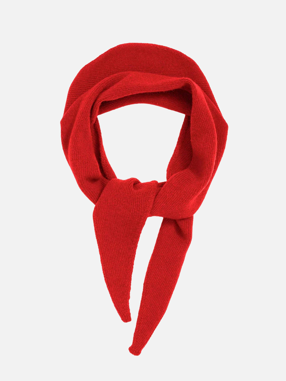 COLORFUL STANDARD Merino Wool Triangle Scarf - Red Tangerine