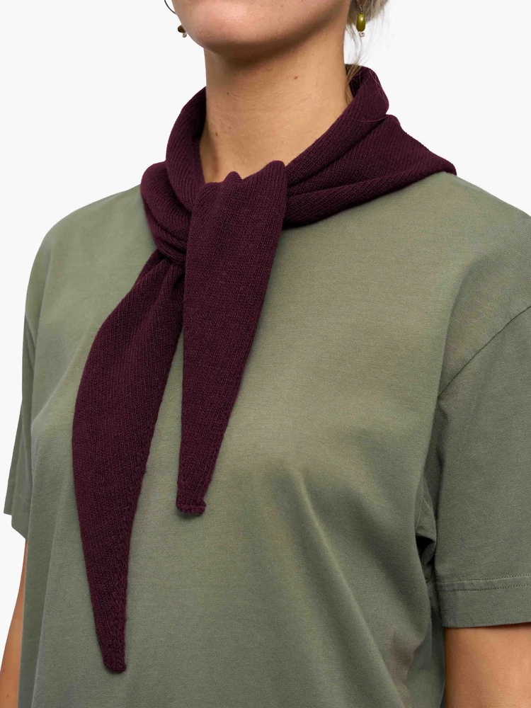 COLORFUL STANDARD Merino Wool Triangle Scarf - Oxblood Red