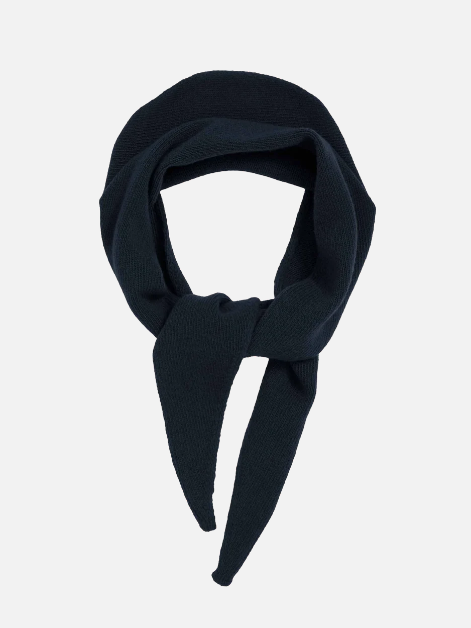 COLORFUL STANDARD Merino Wool Triangle Scarf - Navy Blue