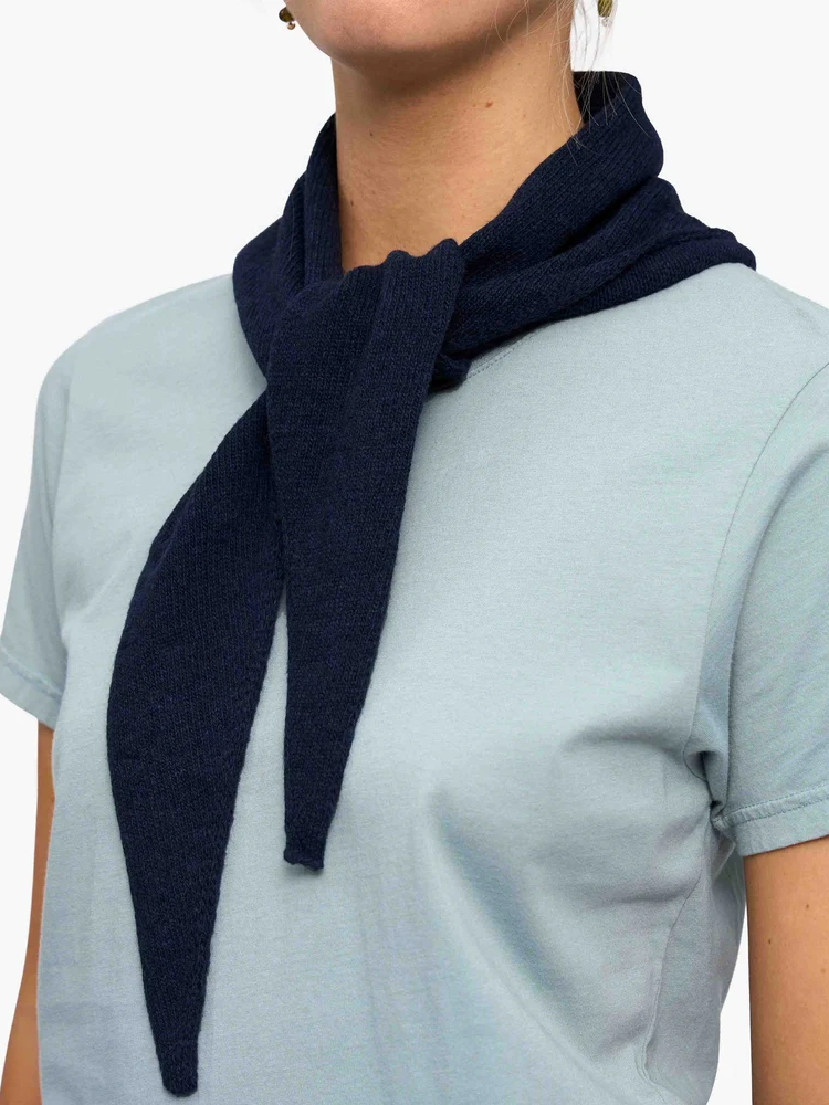 COLORFUL STANDARD Merino Wool Triangle Scarf - Navy Blue