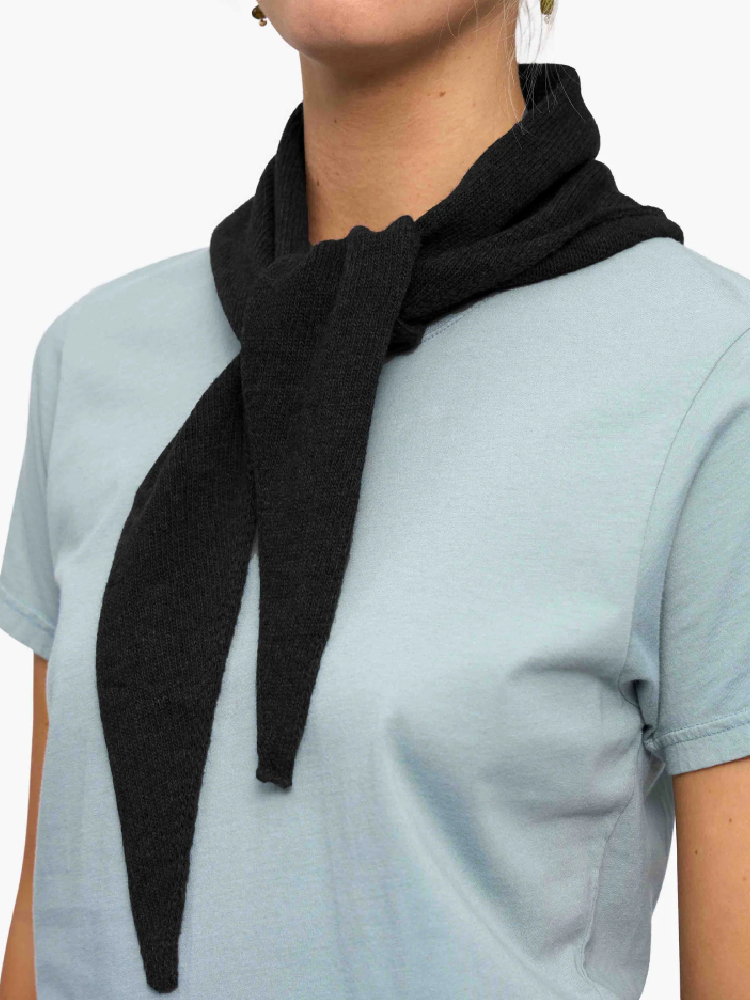 COLORFUL STANDARD Merino Wool Triangle Scarf - Deep Black