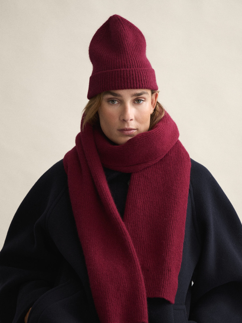 LE BONNET Scarf Wine Red