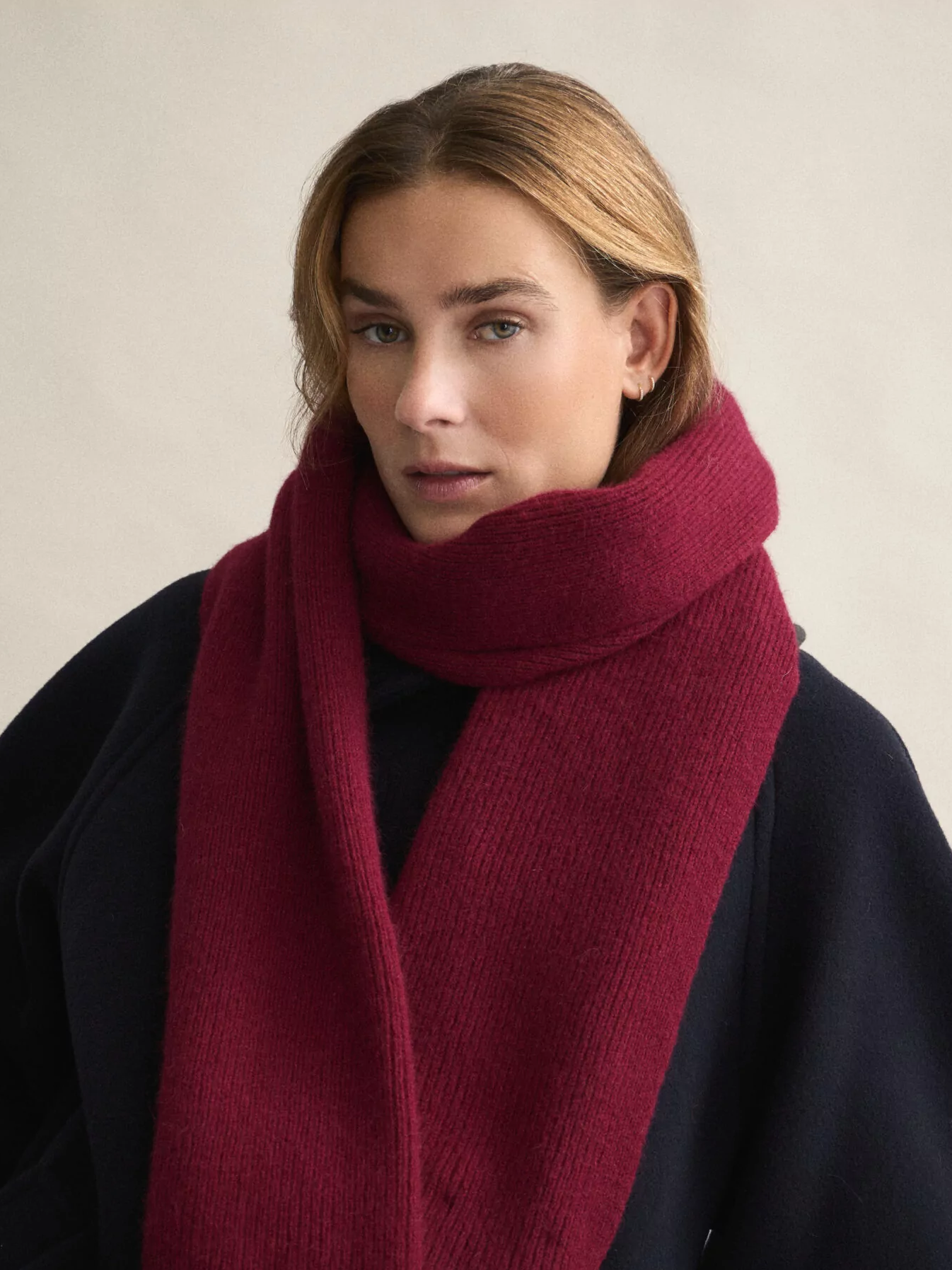 LE BONNET Scarf Wine Red