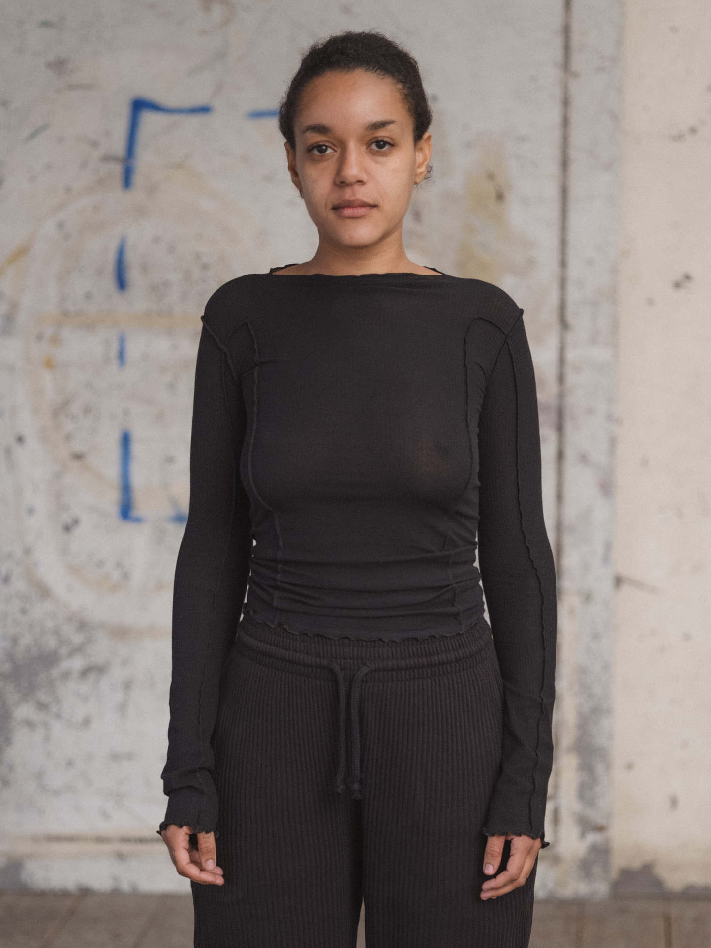 BASERANGE Omato Long Sleeve Tee - Black