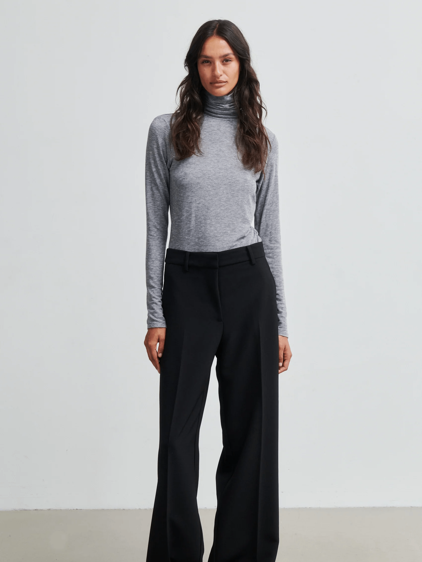SECOND FEMALE Matima T-Neck Tee - Grey Melange