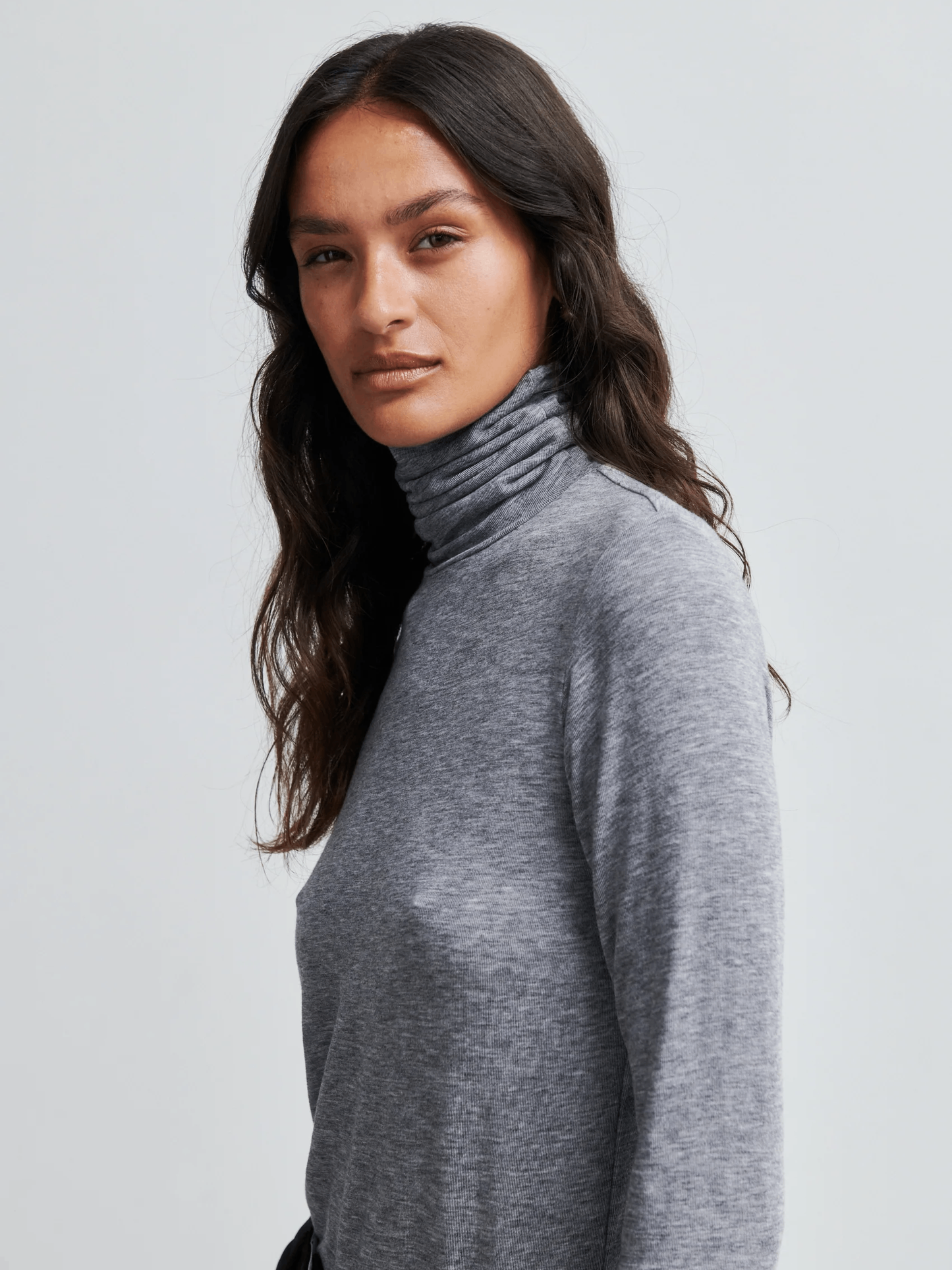 SECOND FEMALE Matima T-Neck Tee - Grey Melange