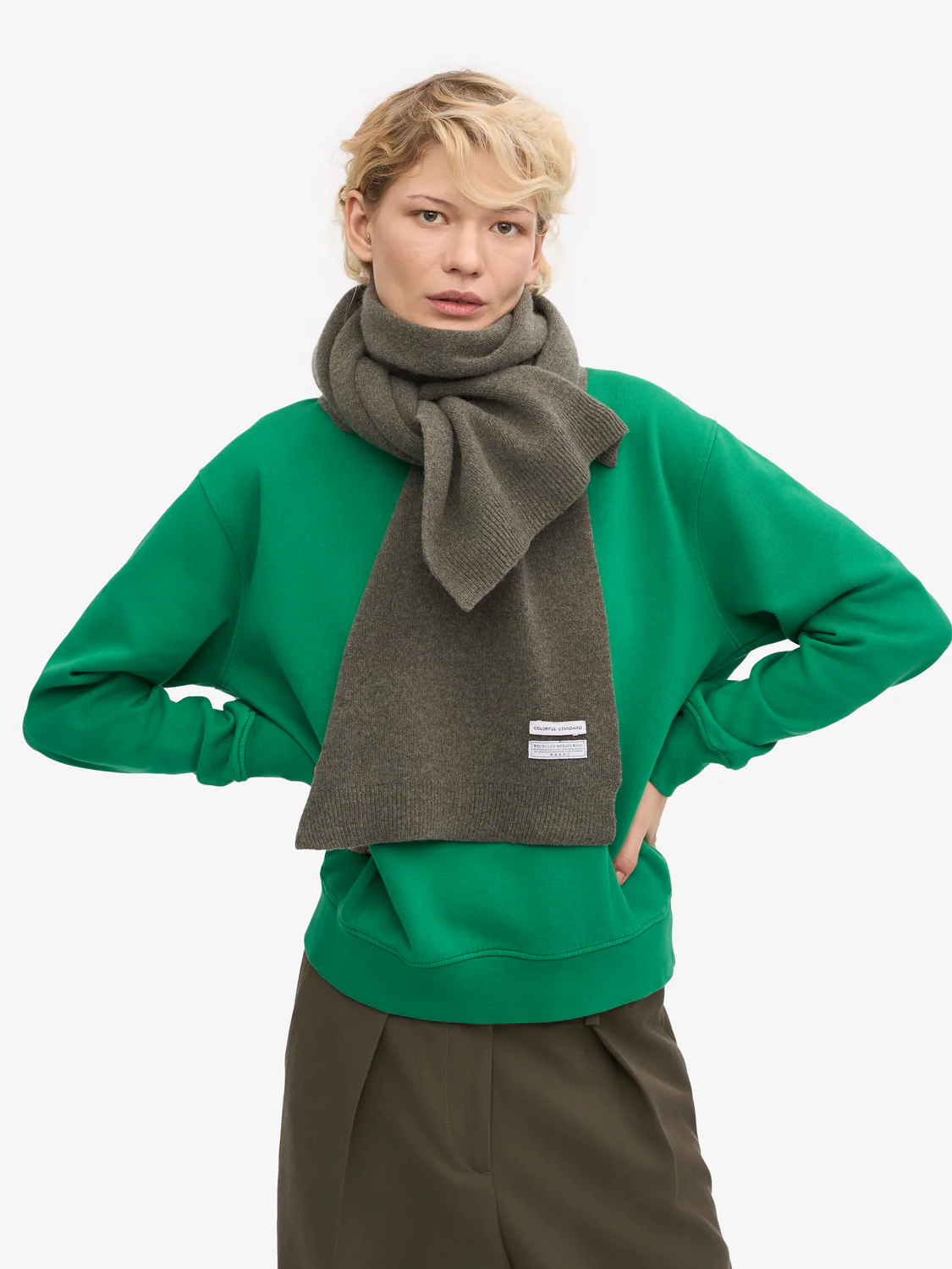 COLORFUL STANDARD Merino Wool Scarf - Dusty Olive